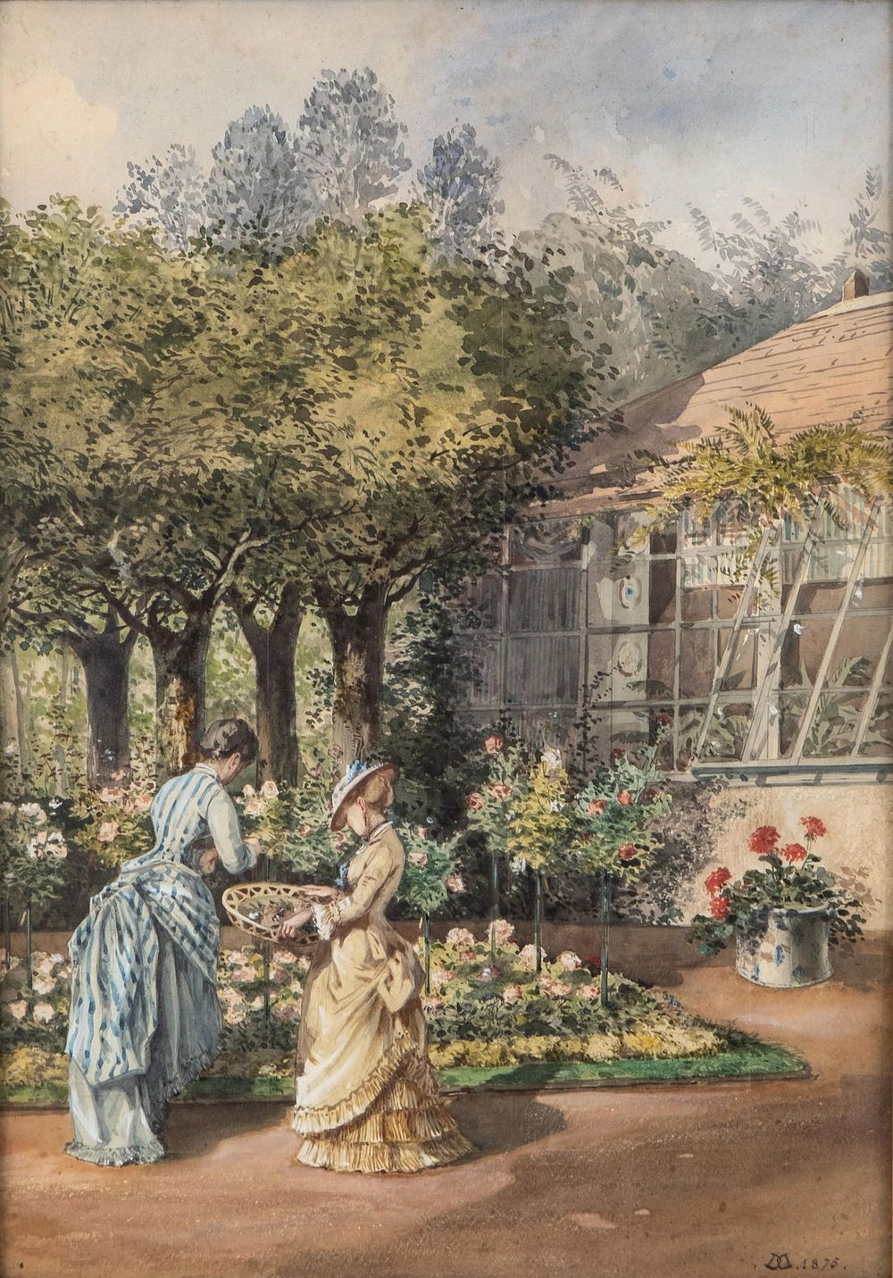 Lot 526: Mystery Artist, Signed 19th Century Watercolor Painting, Dated 1875
