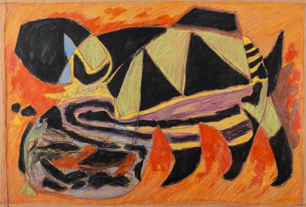 Lot 300: Rolph Scarlett Abstract Pastel on Paper, Signed
