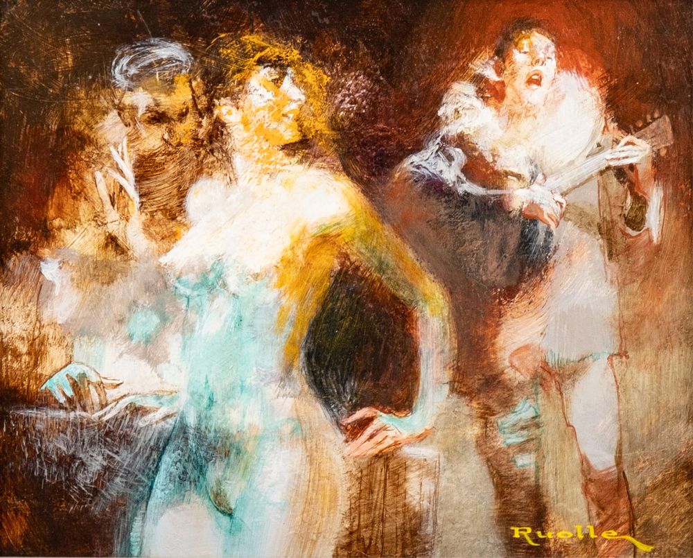 Lot 311: Lucien Ruolle Signed Modern French Impressionist Oil on Canvas Painting, 1980