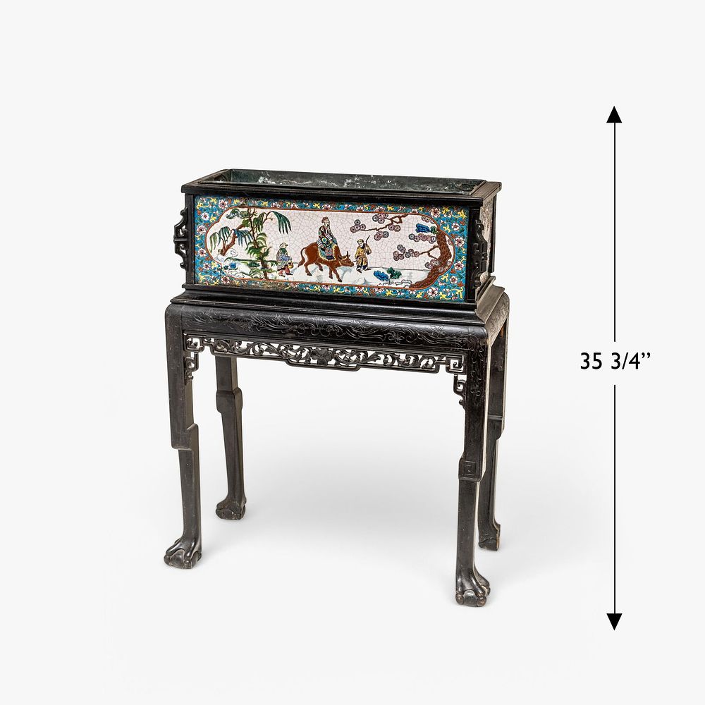 Lot 372: Important Gabriel Viardot Planter with Longwy Porcelain Panels, 19th Century