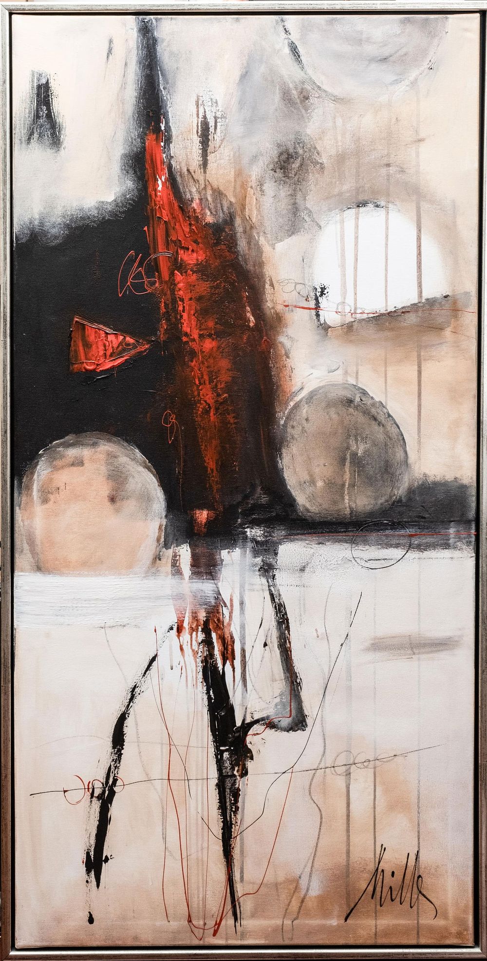 Lot 392: Signed Milla Oil On Canvas Abstract Painting