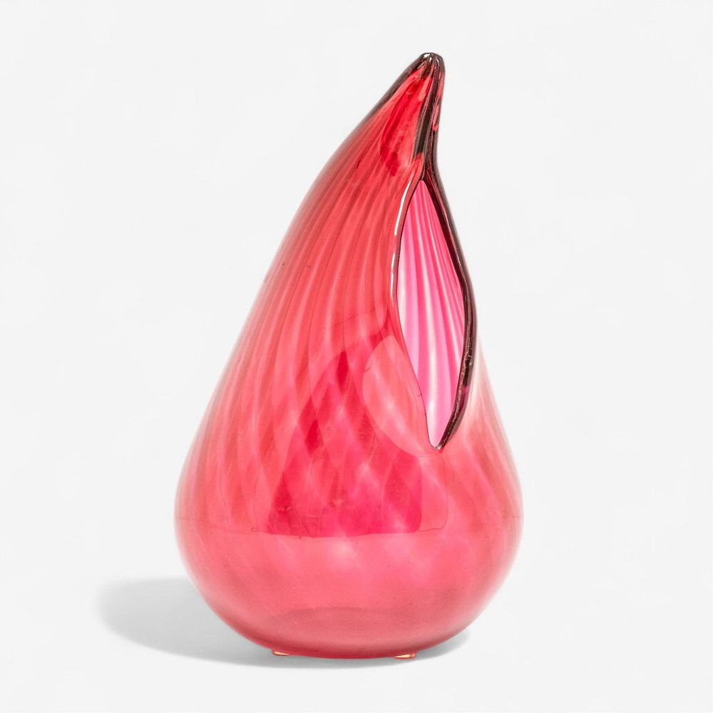 Lot 400: Bay Island Studios Teardrop Hand Blown Art Glass Vase