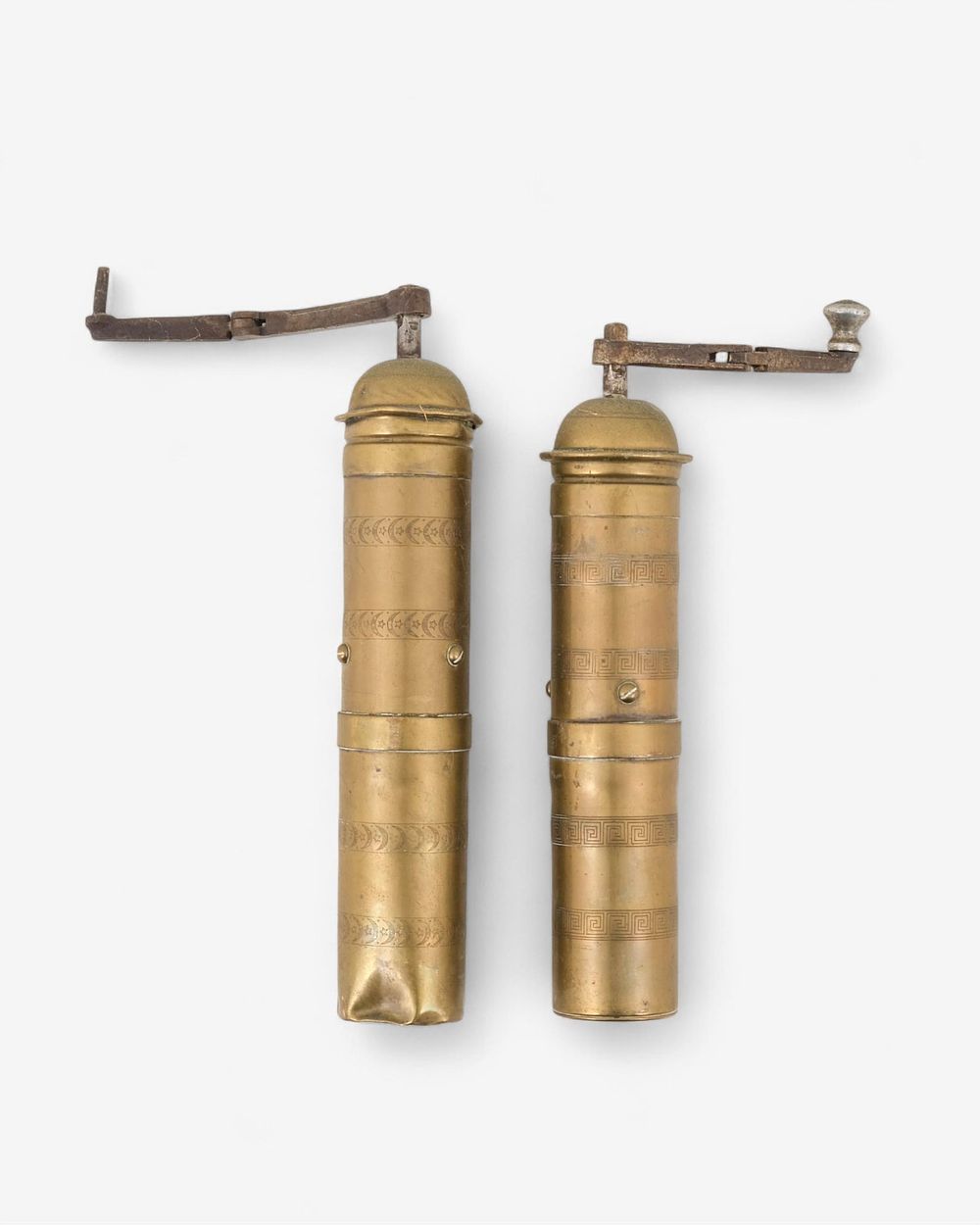Lot 436: Pair of Brass Ottoman-Style Hand Coffee Grinders