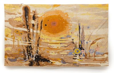 French Aubusson Tapestry by Th&eacute;r&egrave;se Le Guen Hand Signed Limited Edition with Original Labels. Key 