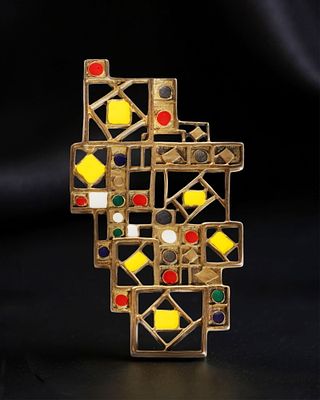 Natalia Dumitresco Signed Artcurial Limited Edition Vermeil and Enamel Brooch, 17/150. Keywords: 