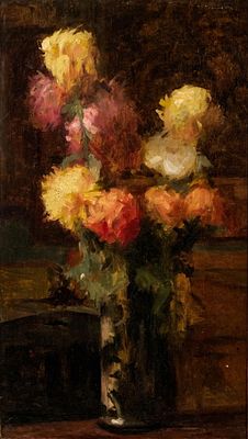 Jean Gabriel Domergue, Bouquet of Flowers Still Life, Signed Oil on Canvas Painting. Keywords: 