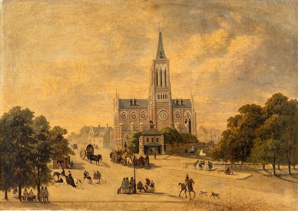 Lot 414: Mystery Artist, Amiens, Oil on Canvas Painting, 19th century