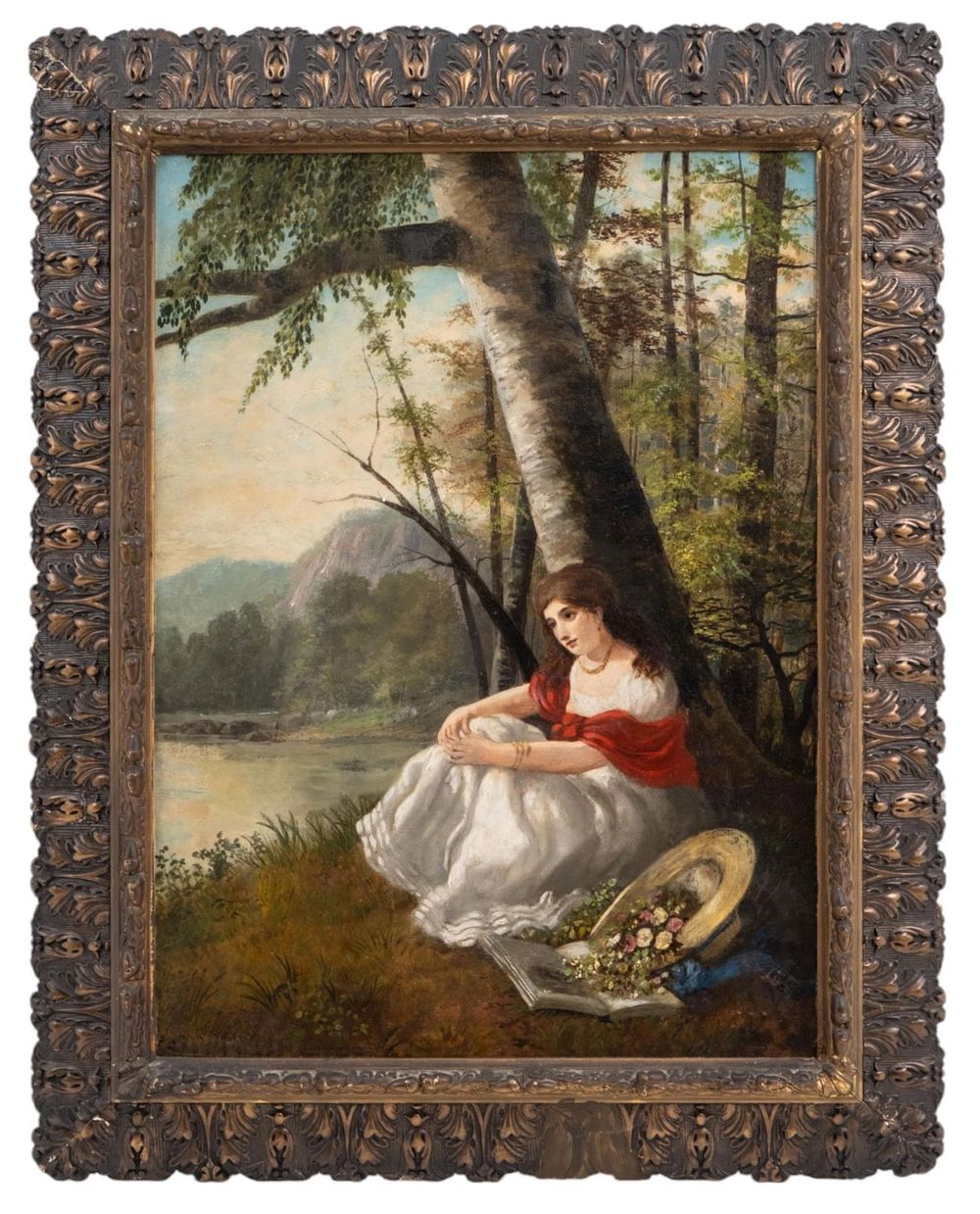 Lot 416: John Inman Signed Oil Painting, 19th Century with 1957 COA from Artes