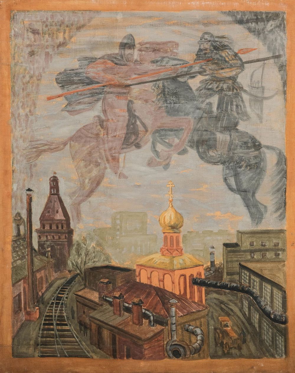Lot 433: Anatoly Viktorovich Anfilov Signed Oil on Canvas Painting, 1980