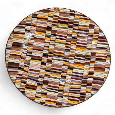 Rare Cloisonn&eacute; Charger with Staggered Geometric Pattern, Early 20th Century 12 1/4 in. (31.1 cm.). 