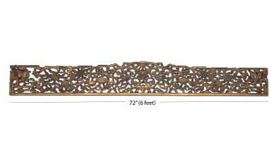 Chinese Carved and Gilded Wood Openwork Bed Valance Panel, 19th Century. Keywords: No reserve 