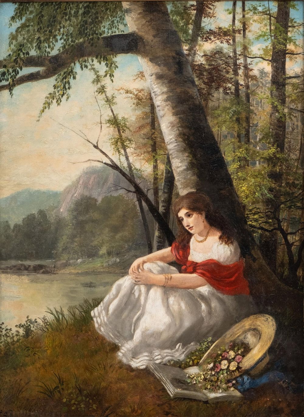 Lot 220: John Inman Signed Oil Painting, 19th Century with 1957 COA from Artes