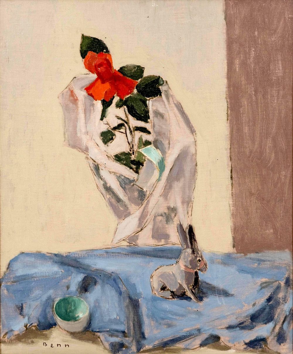 Lot 360: Benn (Bencion Rabinowicz), Signed Oil on Canvas Board Painting, 1974