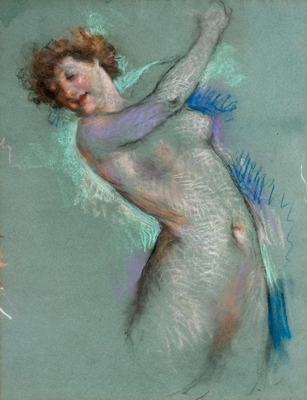 Lot 365: Lucien Levy-Dhurmer French Symbolist Art Nouveau Pastel Painting