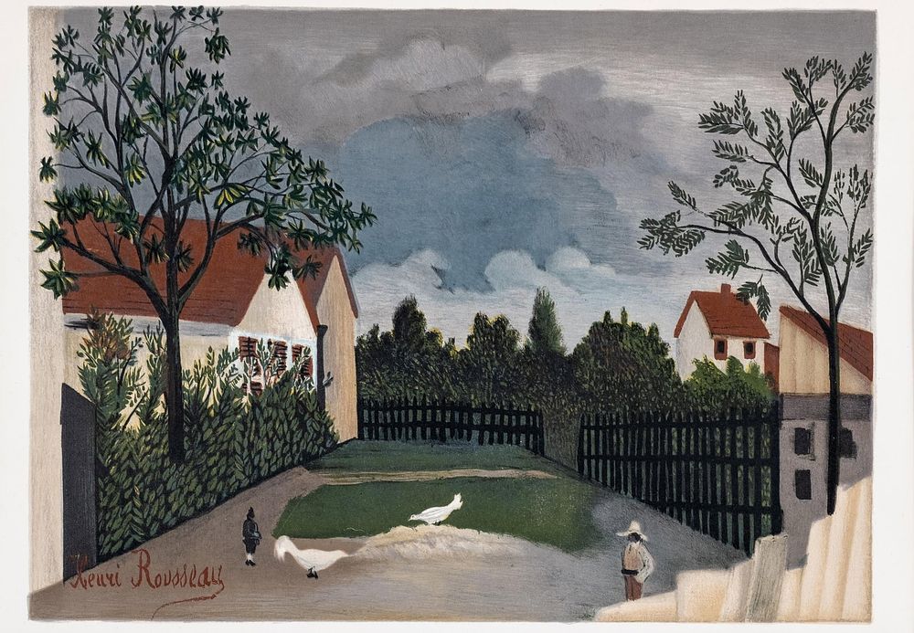 Lot 520: Henri Rousseau After, "La Basse-Cour", Color Lithograph, Mid 20th Century