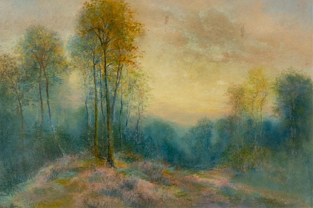 Lot 24: Woodland Landscape Signed Pastel Painting - No Reserve
