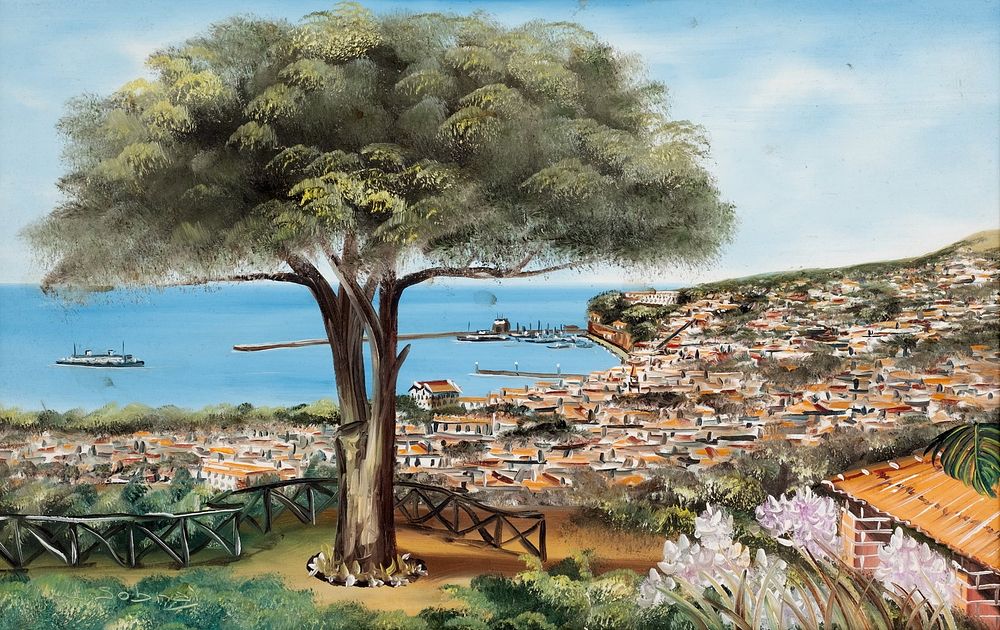 Lot 28: Sobral, 'Ilha da Madeira' Signed Oil on Canvas Painting - No Reserve