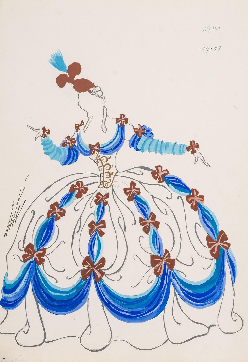 Lot 35: Erte, Costume Design for Ballet Russe Original Signed Art Deco Gouache Painting