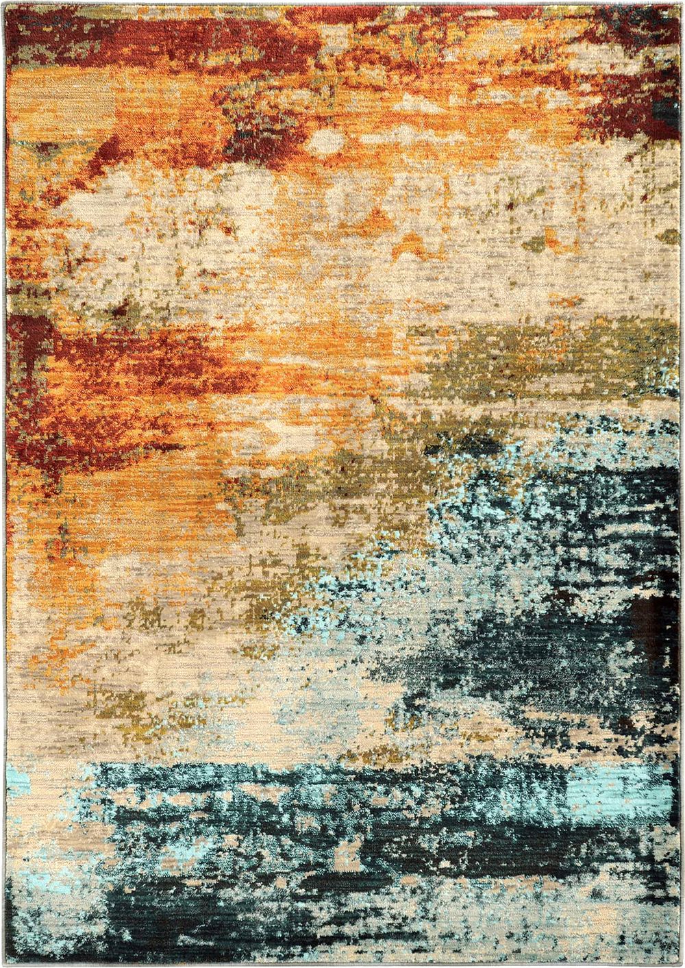 Lot 94: Oriental Weavers numbered 6365A Abstract Multicolor Area Rug - No Reserve