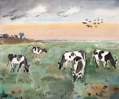 Adolf De Haer, Landscape Signed Painting on Paper - No Reserve. Keywords: 20th Century Art 