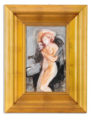 James Ensor, Figural Signed Expressionist Watercolor, Pencil and Ink on Paper Painting - No Reserve