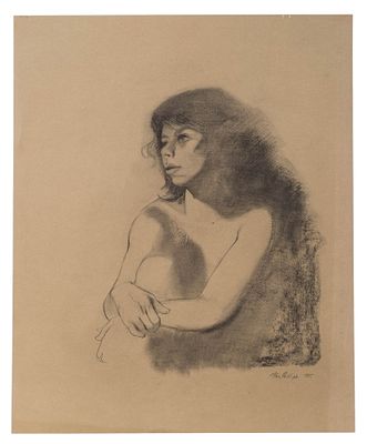 Stan Phillips, Group of Five Figural Signed Charcoal and Pastel Drawings, one signed - No Reserve. 