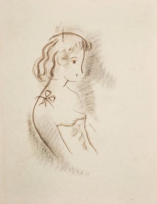 Konrad Cramer, Profile of a Young Woman Drawing - No Reserve. Keywords: Painting, American 