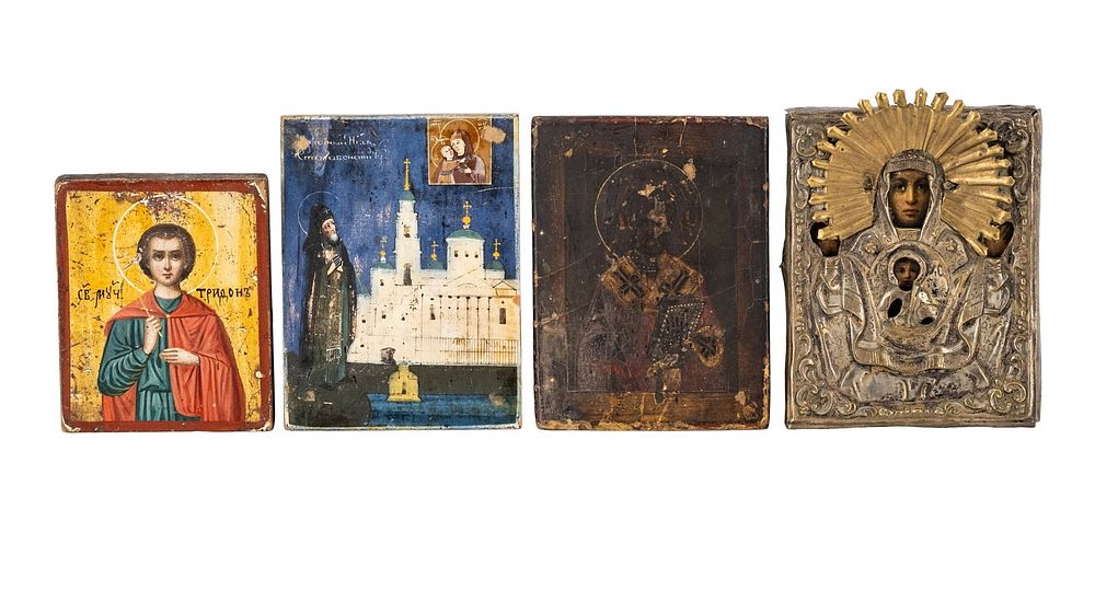 Lot 231: Group of Four 19th Century Russian Orthodox Icons - No Reserve