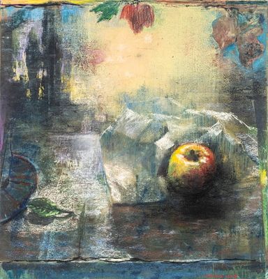 Tom Hopkins, 'Outside Eden #1' Monotype and Pastel Painting, Signed, 1998 - No Reserve. Keywords: 