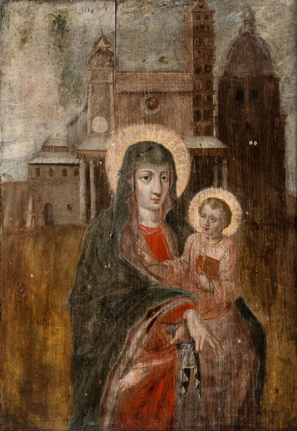 Lot 393: Circa 1500, South German or Austrian School, Tempera on Panel Painting, Madonna and Child
