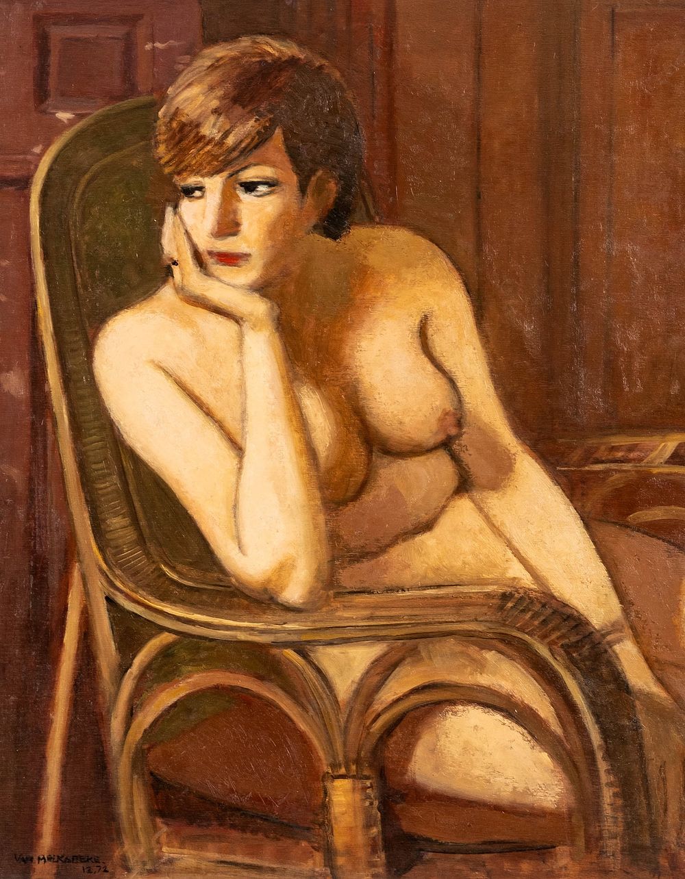 Lot 397: Jacques Van Melkebeke 'Christiane' Signed Painting, 1972
