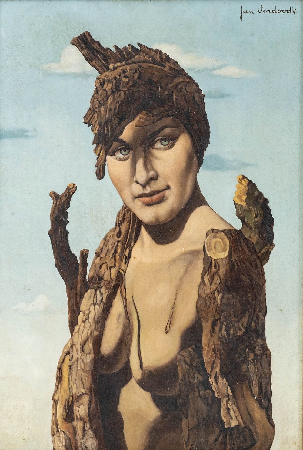 Lot 401: Jan Verdoot Signed 'Metamorphosis' Surrealist Oil Painting
