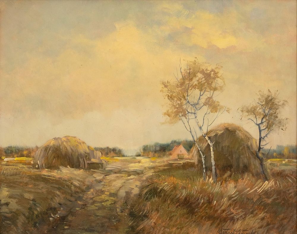 Lot 428: Two Bernd Funke Rural Landscape Paintings - No Reserve