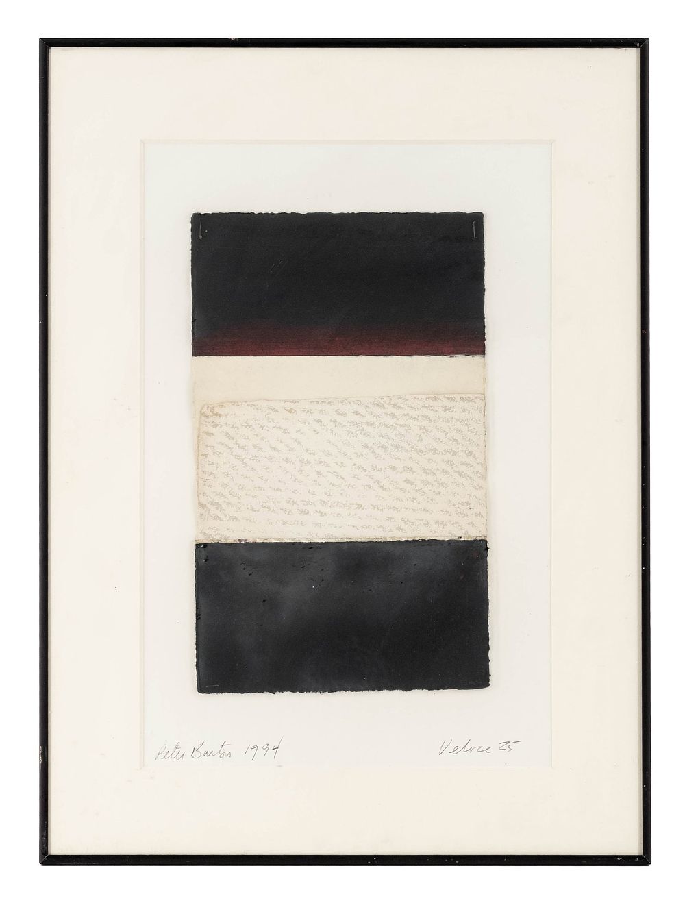 Lot 560: Peter Bartos Abstract Mixed Media Collage Painting, Signed and Dated 1994 - No Reserve