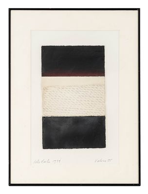 Peter Bartos Abstract Mixed Media Collage Painting, Signed and Dated 1994 - No Reserve. Keywords: 