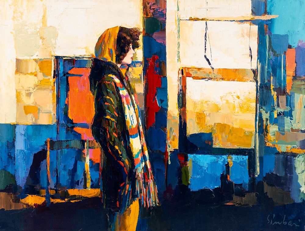 Lot 586: Nicola Simbari, 'Maura', Signed Large Oil Painting, 1981 with Wally Findlay Gallery COA - No Reserve