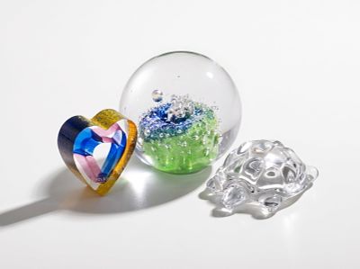 Kosta Boda Art Glass Paperweights and Daum France Crystal Turtle, 3 Pcs, Signed - No Reserve. Key 