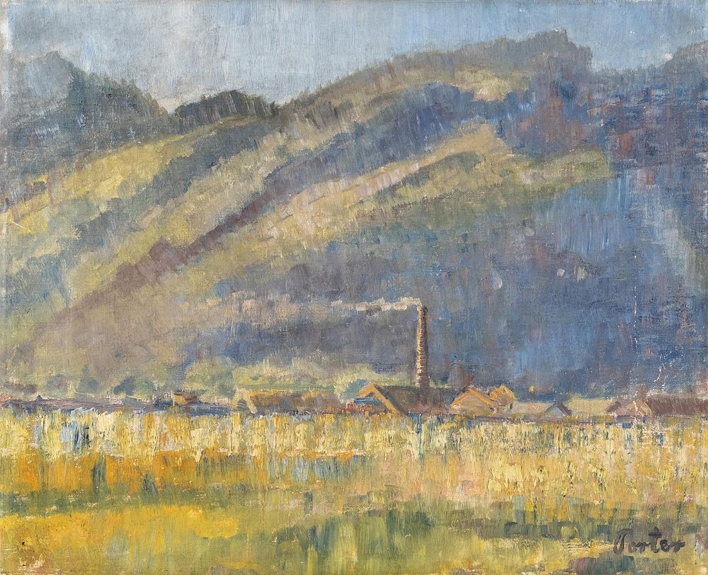 Lot 661: Charles E Porter signed African American Artist oil painting of Connecticut landscape - No Reserve