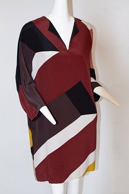 Fendi Silk Colorblock Dress with Pockets - No Reserve. Keywords: Designer Couture, One-of-a-Kind 