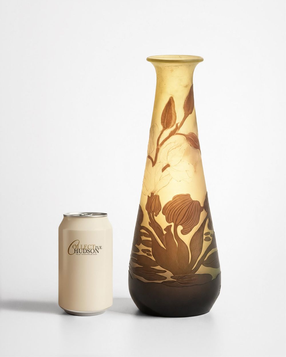 Lot 730: Galle Cameo Acid Etched Art Nouveau Glass Vase, Multilayer, Circa 1920