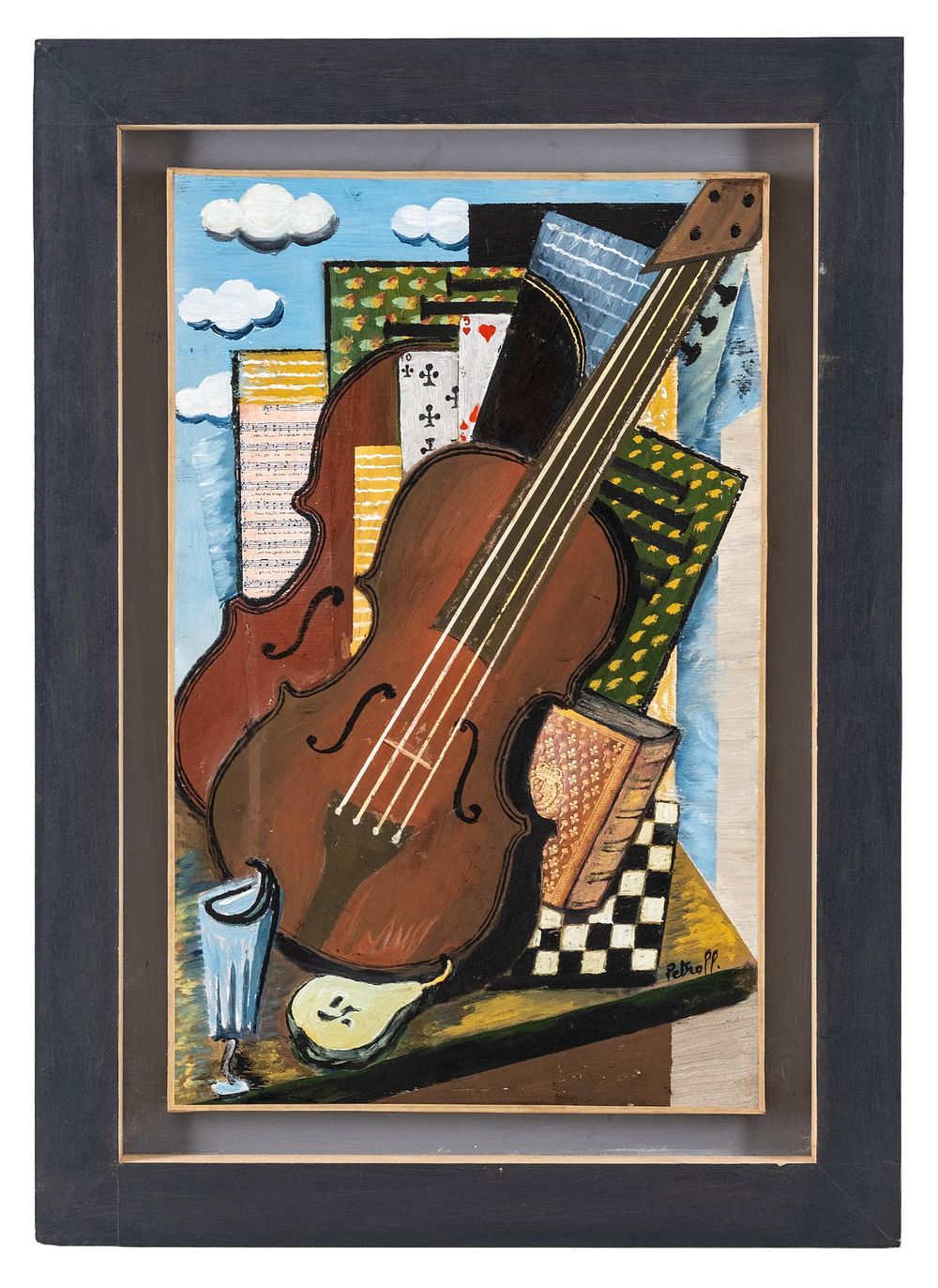 Lot 866: Constantin Petroff Signed Cubist Composition Oil Painting - No Reserve