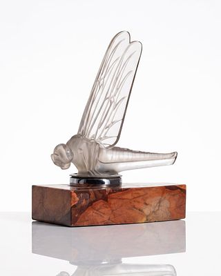 Rene Lalique Radiator Cap 'Grande Libellule' Dragonfly Glass Car Mascot, 1928. Keywords: Lalique 