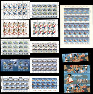 גיליונות ובולי ישראל מהשנים 2015-2016 בערך נקוב כ-400 ש"ח כולל גיליונות הנפקה משותפת חו"ל מצבים 