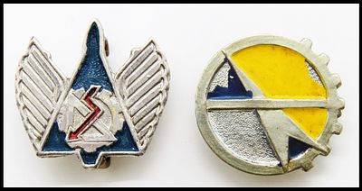 סיכה טייסת תחזוקה - איתם וסמל בית הספר הטכנולוגי של חיל האוויר בחיפה. 2 סיכות סמלים .