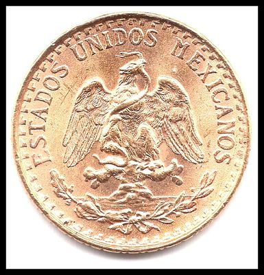 מטבע זהב מקסיקני 2 פזו שנת 1945 . זהב 900 , 13 מ''מ , 1.66 גרם
Mexico 2 pesos, 1945 Gold 0.900 