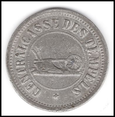 אסימון טמפלרי בעריך 40 פארה משנת 1880-1917, עשוי אבץ מצופה ניקל , אסימוני הטמפלרים TEMPLERS 