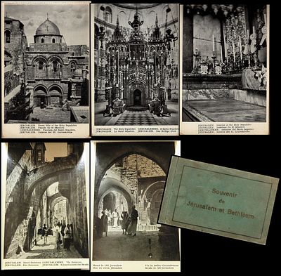 אוגדן גלויות בהוצאת האחים אטללה הודפס בגרמניה 37 גלויות יש חוסר מזכרת מירושלים ובית לחם 