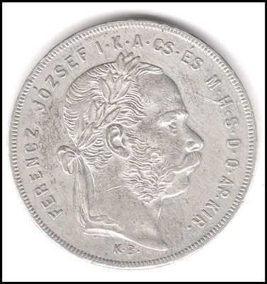 מטבע פורינט הונגרי מ-1874 Coin 1 forint 1874, Magyarország
12.35 גרם כסף 0.900 , דפיקות בשוליים 