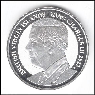 דולר פגסוס מטבע 31 גרם כסף 999 טהור 2023 דיוקנו של המלך צ'ארלס השלישי בפרופיל. 1 Dollar - 