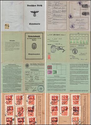 לוט 4 תעודות מתקופת גרמניה הנאצית . הרייך השלישי מסמכי זיהוי . כפי שמצולם בדיוק - הכל מצולם .